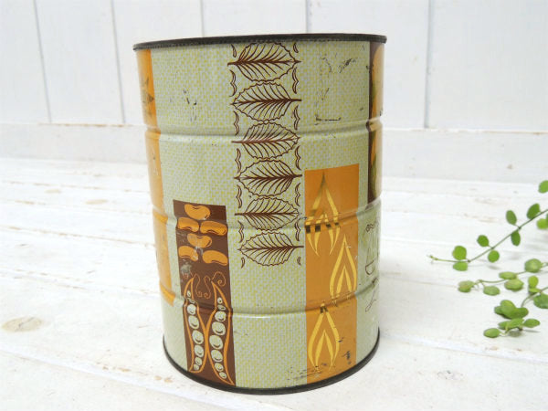 【Ehlers COFFEE】コーヒーミル&リーフ柄・ティン製・ヴィンテージ・コーヒー缶/ティン缶