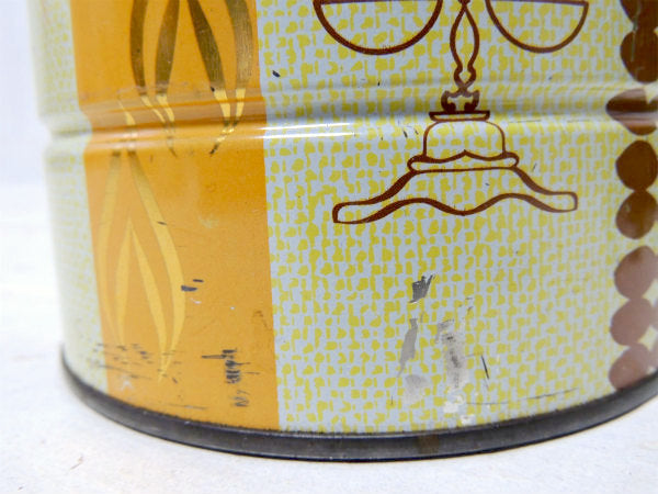 【Ehlers COFFEE】コーヒーミル&リーフ柄・ティン製・ヴィンテージ・コーヒー缶/ティン缶