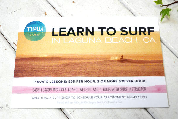 タリアサーフ THALIA ラグナビーチ フライヤー 印刷物・サーフショップ・カリフォルニア 限定