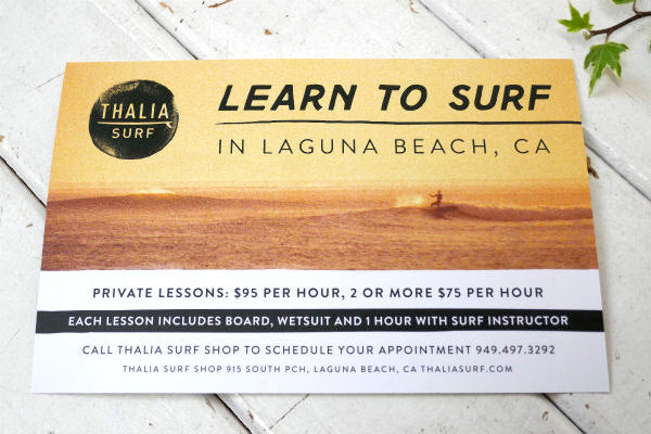 タリアサーフ THALIA ラグナ SURF フライヤー 印刷物・サーフショップ・カリフォルニアUS
