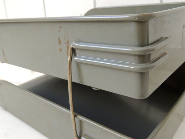 【Globe Wernicke】工業系・メタル製・2段式・ヴィンテージ・書類ラック/デスクトレイ