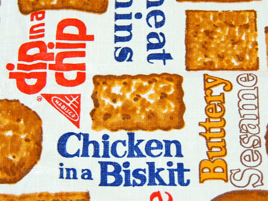 【Nabisco】ナビスコ・クラッカー柄・70'sヴィンテージ・テーブルクロス/シート/生地 USA