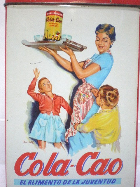 スペイン　Cola-Cao・コラカオ・ヴィンテージ・ティン缶(赤)