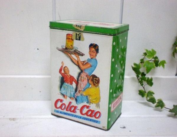 スペイン　Cola-Cao・コラカオ・ヴィンテージ・ティン缶(緑)