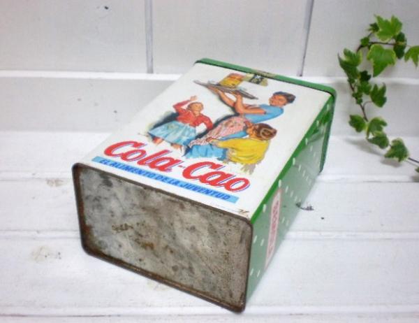 スペイン　Cola-Cao・コラカオ・ヴィンテージ・ティン缶(緑)