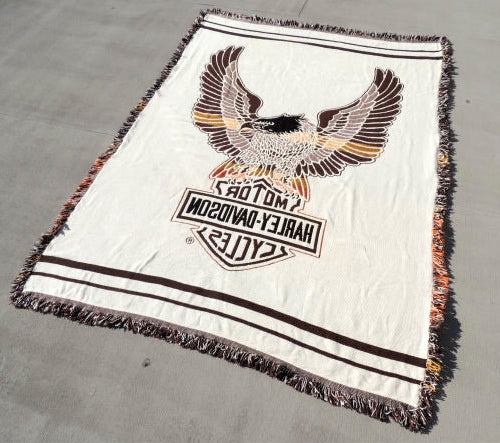【HARLEY DAVIDSON】ハーレーダビッドソン・ヴィンテージ・ブランケット/インテリア/大判