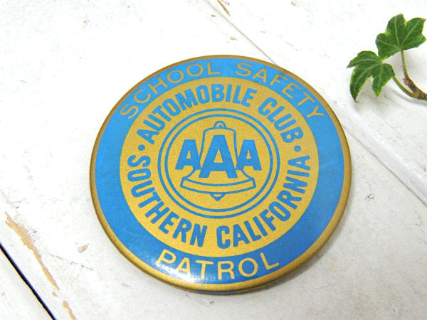 【AAA・トリプルエー】カリフォルニア・AUTOMOBILE CLUB・ヴィンテージ・缶バッジ