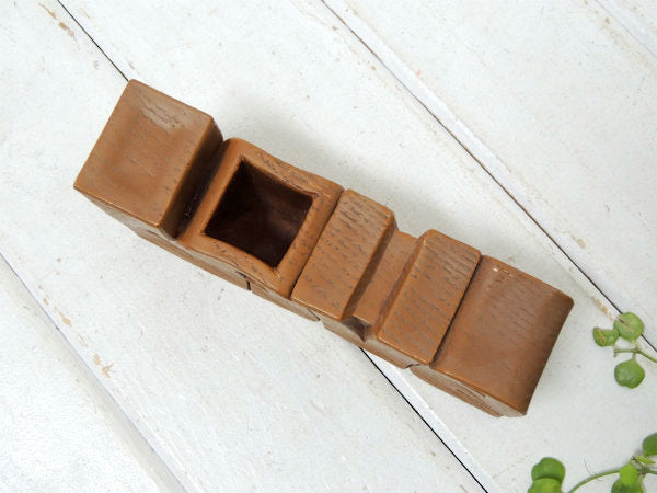 【LOVE・1970'~80's】ウッド柄の樹脂製・ヴィンテージ・ペン立て・置き物 USA