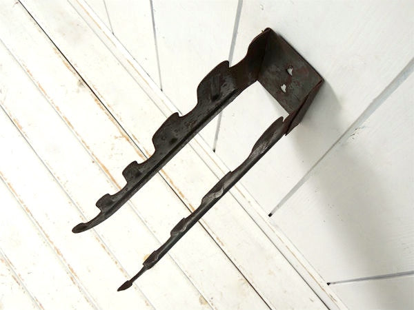 インダストリアル・古いアイアン製・グリーンカラー・ヴィンテージ・ウォールフック・壁掛けフック・工業系