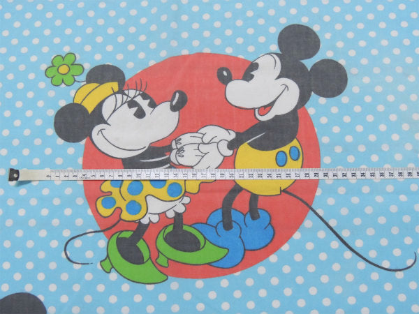 【ミッキー&フレンズ】水玉&ダンス柄・ヴィンテージ・ユーズドシーツ(ボックスタイプ) USA