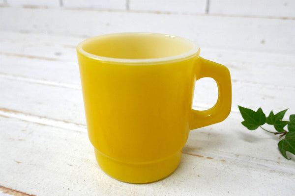 FireKing ファイヤーキング スタッキング マグカップ ヴィンテージ 食器 イエロー USA