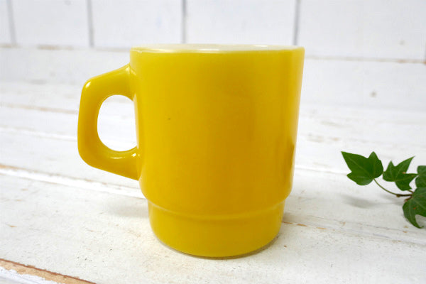 FireKing ファイヤーキング スタッキング マグカップ ヴィンテージ 食器 イエロー USA