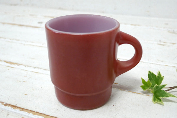 FireKing ファイヤーキング 赤茶色 Cハンドル スタッキング マグカップ ヴィンテージ 食器