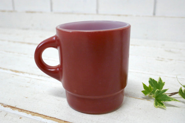 FireKing ファイヤーキング 赤茶色 Cハンドル スタッキング マグカップ ヴィンテージ 食器