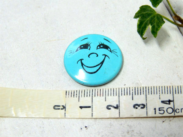 【スマイル・smile・笑顔】水色・1960~1970・ヴィンテージ・缶バッジ・USA