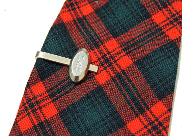 K イニシャルモチーフ シルバーゴールドトーン HICKOK USA ヴィンテージ タイピン タイバー 小物 ファッション アクセサリー