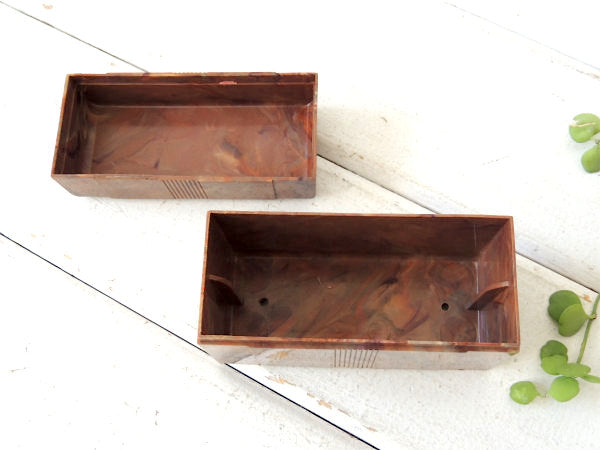 【CAIRO/マーブルカラー】ヴィンテージ・卓上シガレットボックス&カードケース