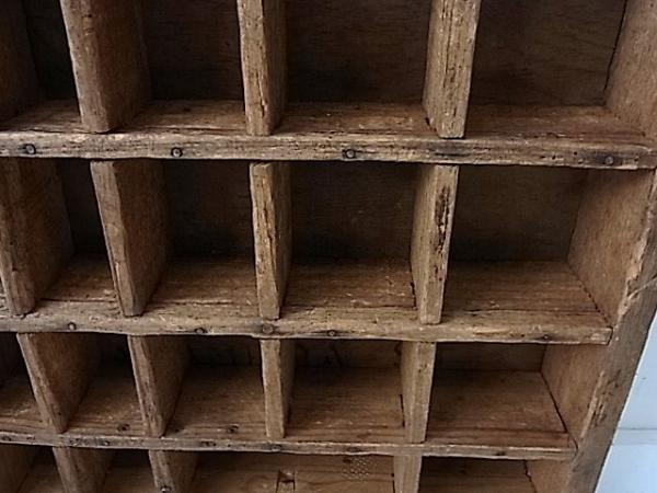 古い木製のアンティーク・プリンタートレイ/引出し/飾り棚　USA