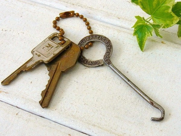 BATTLE AXE SHOE CO ヴィンテージ・ボタンフック ブーツフック キーホルダー