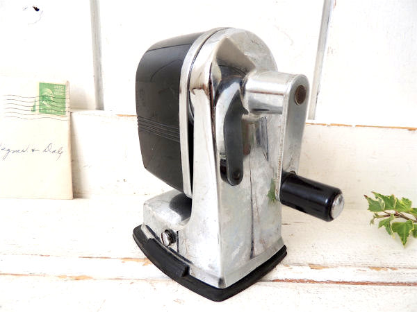 【APSCO/黒】バキュームタイプ・ヴィンテージ・ペンシルシャープナー/鉛筆削り