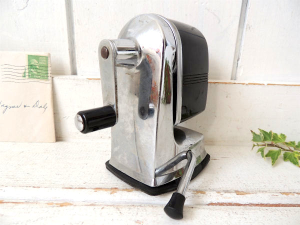 【APSCO/黒】バキュームタイプ・ヴィンテージ・ペンシルシャープナー/鉛筆削り