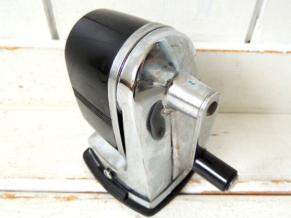 【APSCO/黒】バキュームタイプ・ヴィンテージ・ペンシルシャープナー/鉛筆削り