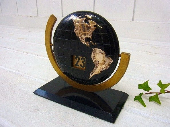 地球儀型・アンティーク・デスクカレンダー/卓上カレンダー USA