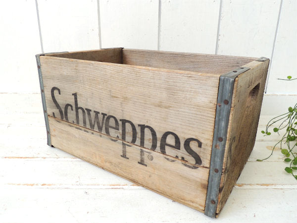 Schweppes シュウェップス・ソーダ・ヴィンテージ・木箱・ウッドボックス・クレート・ドリンク