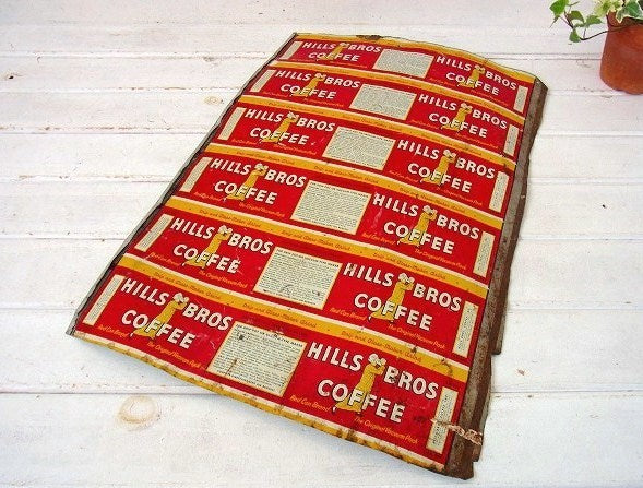 Coffee ヒルスコーヒー・ティン・コーヒー缶 US パッケージ・ビンテージ サイン 看板