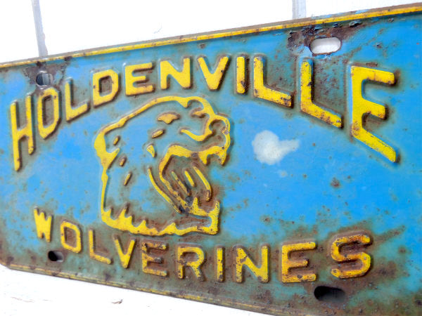 【オクラホマ州 ホルデンビル】ヴィンテージ・アドバタイジング・ナンバープレート・USA・モーター系