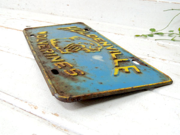 【オクラホマ州 ホルデンビル】ヴィンテージ・アドバタイジング・ナンバープレート・USA・モーター系