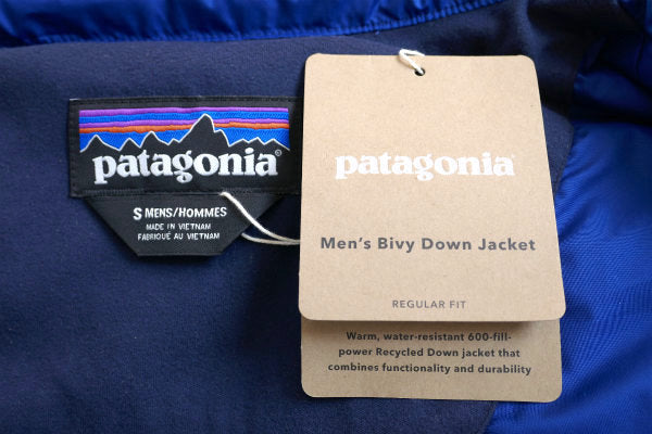 50%OFF!! Patagonia BIVY DOWN JACKET パタゴニア  ネイビー×ブルー ビビー ダウンジャケット アウター メンズ(S)