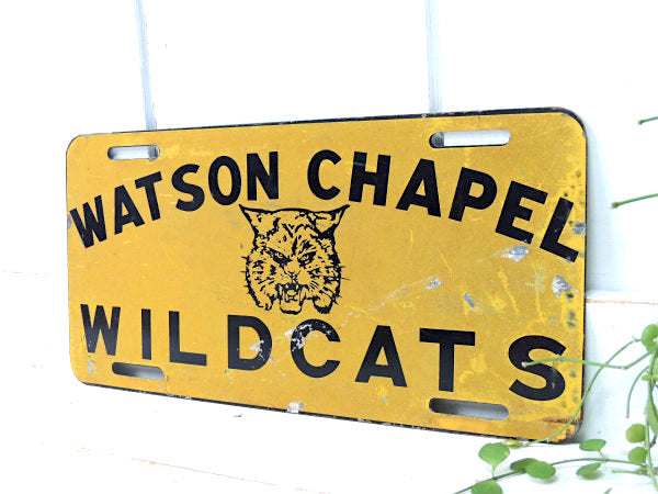 ワトソン・チャペル・ハイスクール 山猫・アドバタイジング・ヴィンテージ・ナンバープレート・USA