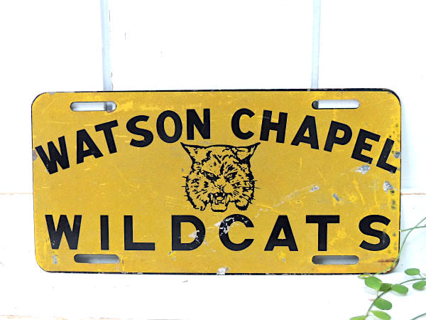 ワトソン・チャペル・ハイスクール 山猫・アドバタイジング・ヴィンテージ・ナンバープレート・USA