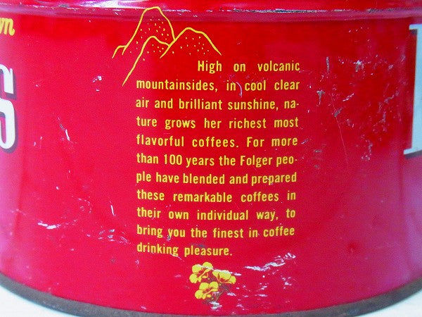 【Folgers】フォルジャーズ・ブリキ製・ヴィンテージ・コーヒー缶/ティン缶 USA