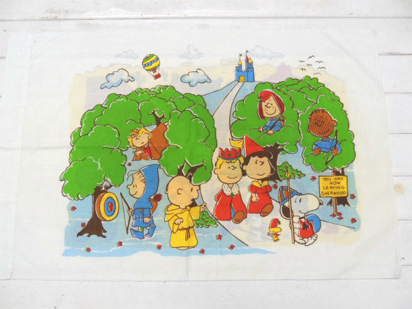 【スヌーピー】ピーナッツの仲間・ウエスタン&お城柄・ヴィンテージ・USEDピロケース/枕カバー