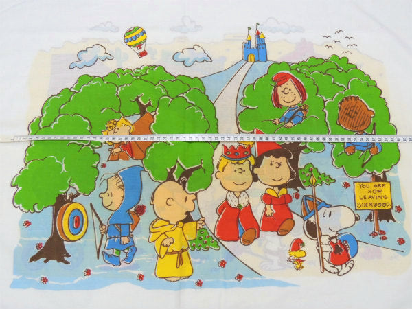 【スヌーピー】ピーナッツの仲間・ウエスタン&お城柄・ヴィンテージ・USEDピロケース/枕カバー