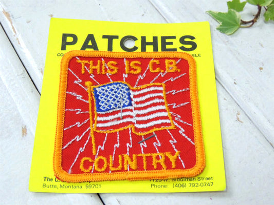 1970' ラジオ THIS IS CB COUNTRY 星条旗 ヴィンテージ 刺繍 ワッペン デッド US