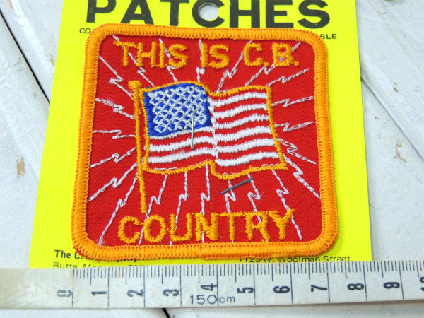 1970' ラジオ THIS IS CB COUNTRY 星条旗 ヴィンテージ 刺繍　ワッペン デッド US