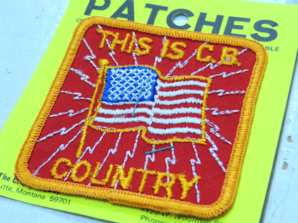 1970' ラジオ THIS IS CB COUNTRY 星条旗 ヴィンテージ 刺繍　ワッペン デッド US
