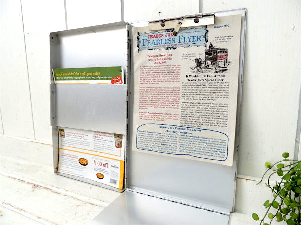 USA・工業系・書類ケース付き・アルミ製・ヴィンテージ・バインダー/クリップボード