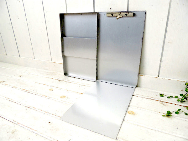 USA・工業系・書類ケース付き・アルミ製・ヴィンテージ・バインダー/クリップボード