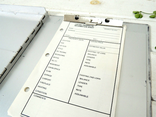 USA・工業系・書類ケース付き・アルミ製・ヴィンテージ・バインダー/クリップボード