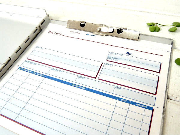 USA・工業系・書類ケース付き・アルミ製・ヴィンテージ・バインダー/クリップボード