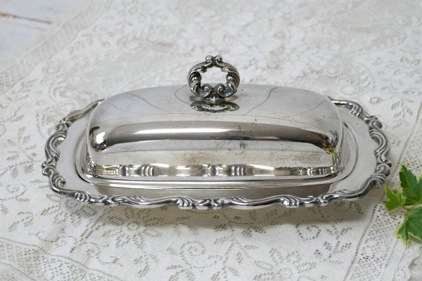 ONEIDA シルバープレート ヴィンテージ バターディッシュ バターケース ヴィクトリアン USA