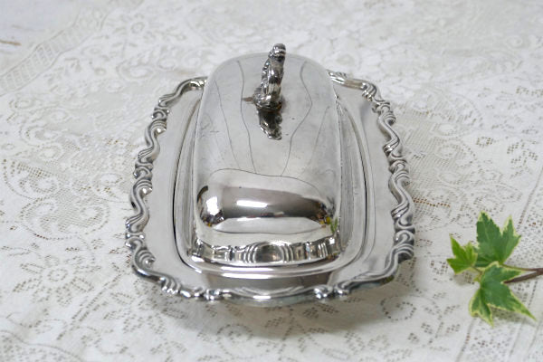 ONEIDA シルバープレート ヴィンテージ バターディッシュ バターケース ヴィクトリアン USA