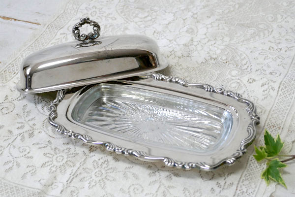 ONEIDA シルバープレート ヴィンテージ バターディッシュ バターケース ヴィクトリアン USA