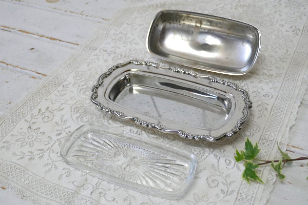 ONEIDA シルバープレート ヴィンテージ バターディッシュ バターケース ヴィクトリアン USA