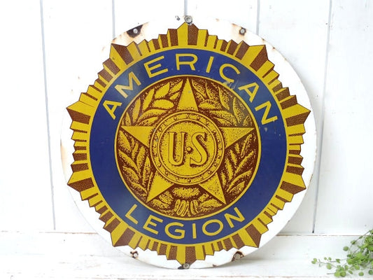 US ミリタリー　AMERICAN LEGION・米国在郷軍人団・ホーロー 看板・サイン プレート