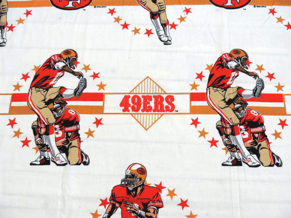 【NFL】SF・アメリカンフットボール柄・ユーズドシーツ(フラットタイプ) USA